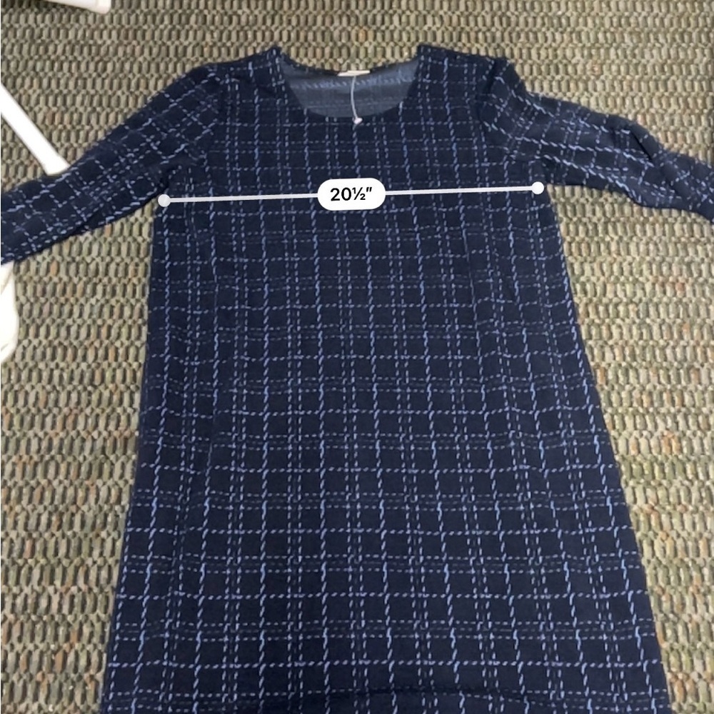 Long navy dress with blue lines - Picture 5 of 5